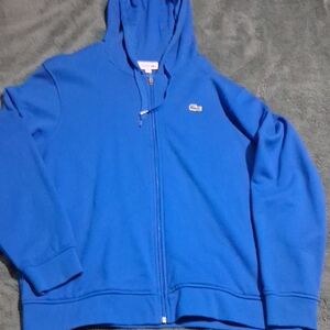 Lacoste Men Vibrant Blue Zip-Up Hoodie